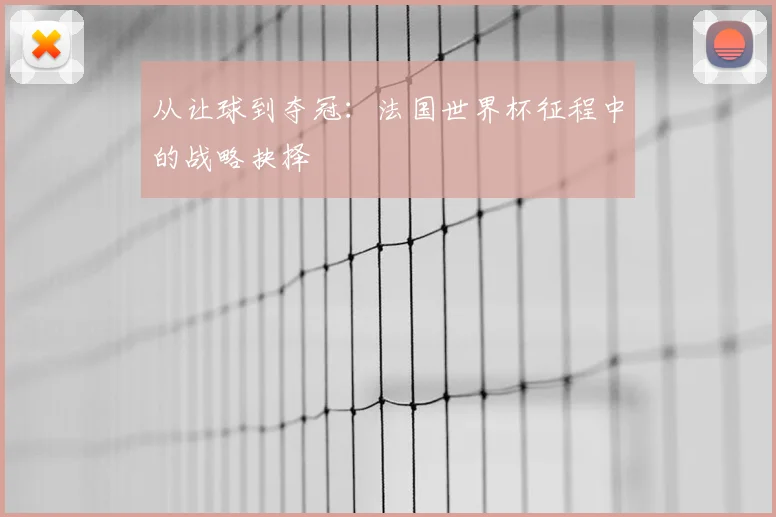从让球到夺冠：法国世界杯征程中的战略抉择